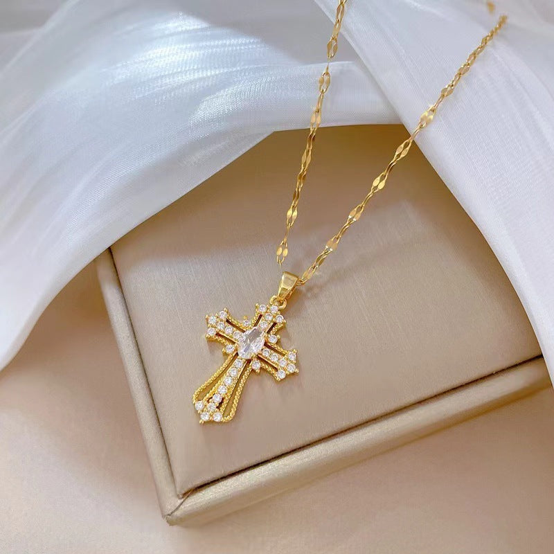 ✨ Prunkvolles Kreuz-Collier – Ausdruck deines Glaubens & deines Stils